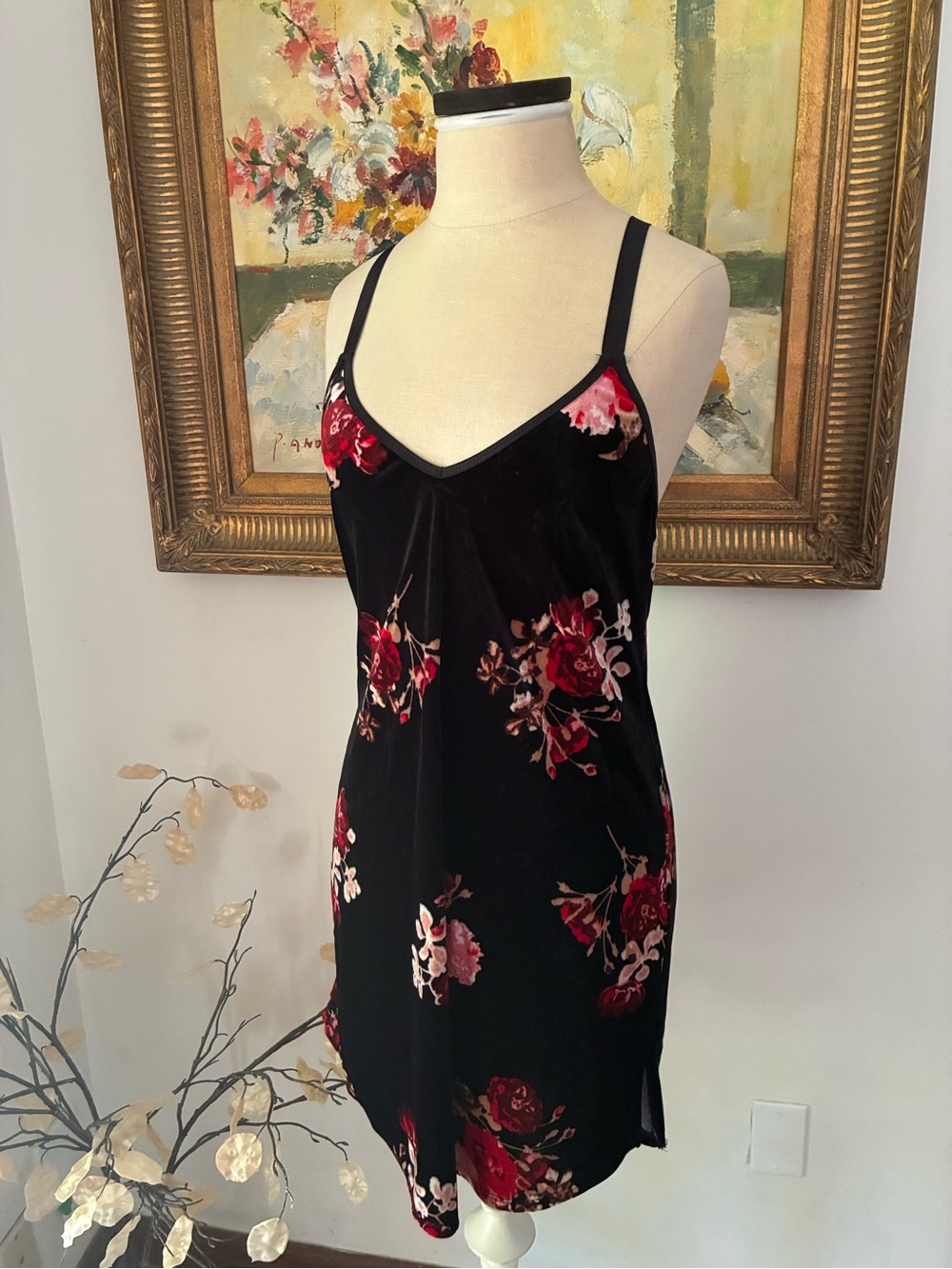 Velvet Floral Whimsigoth Vampcore Dress Size Small